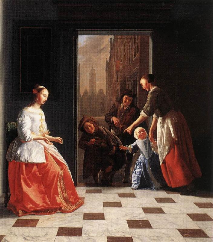 OCHTERVELT, Jacob Street Musicians at the Doorway of a House dh